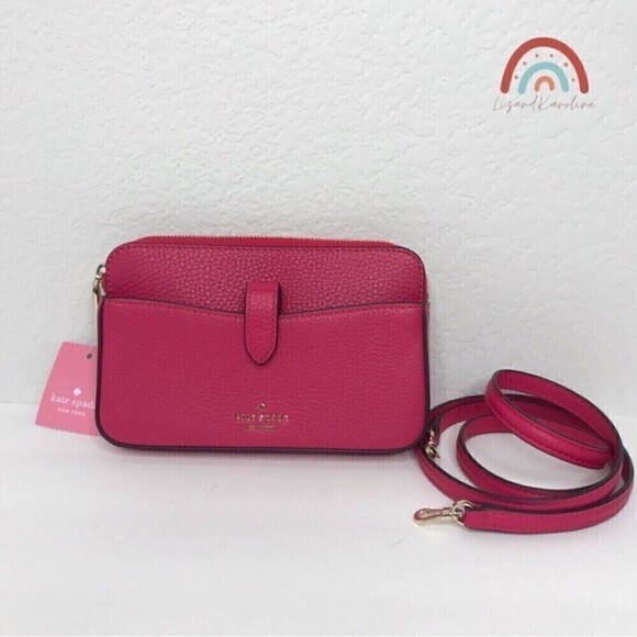 New! Kate Spade Leila Small Tab Pebbled Leather Crossbody Phone Wallet Bag - Picture 2 of 13